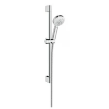 Душевой набор 9 л/мин 0,65м Hansgrohe Crometta 100 Vario EcoSmart 26654400, белый/хром