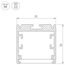 Arlight Профиль SL-ARC-3535-D800-A90 SILVER (630мм, дуга 1 из 4) (Arlight, Алюминий) 027637