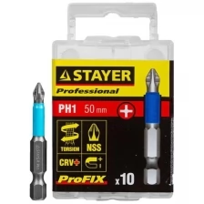 Набор бит STAYER PROFESSIONAL ProFix PH2 1/4" 50 мм 10 шт 26203-2-50-10_z01