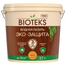 Водная лазурь для дерева Bioteks Эко-защита, шелковистая, 2,7 л, рябина