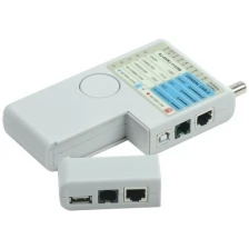 ITK Тестер для витой пары 4в1 RJ45/RJ11/BNC/USB с элем. пит.