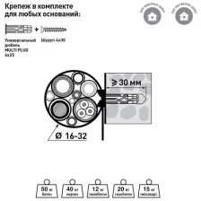 Ремешок для труб и кабеля PRNT 16-32 серый (30шт.)