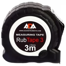 Рулетка измерительная 3м ADA RubTape 3, стальная с двумя стопами, ширина 16мм (А00155)