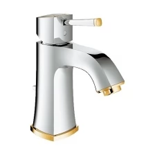 Смеситель Grohe Grandera 23303IG0 для умывальника, M-Size, однозахватный, донный клапан, хром/золото