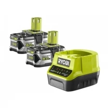 Аккумулятор Ryobi ONE+ RC18120-250 (18 В; 5.0 А*ч; Li-Ion) 2 шт. + зарядное устройство RC18120