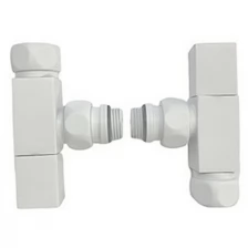 Вентиль запорный угловой квадратный 3/4" x 1/2" г/ш SG 01CH0405/2 белый RAL 9016 матовый (НИКА), пар