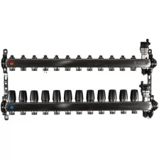 Коллекторная группа Tim (KBS5012) 1" ВР-ВР, 12 отводов 3/4", воздухоотводчик, сливной кран