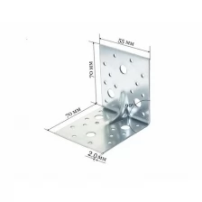 Крепежный уголок усиленный KUU 70*70*55*2 мм 25 шт