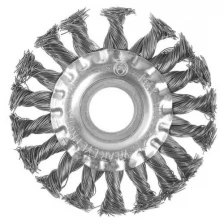 Щетка металлическая для УШМ LOM, крученая проволока, плоская, посадка 22 мм, 100 мм