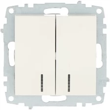 Выключатель 2-кл. 1мод. СП Cosmo 10А IP20 с подсветкой механизм бел. ABB 619-010200-203