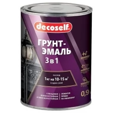 Декоселф грунт-эмаль черная (0,9кг) глянцевая / DECOSELF грунт-эмаль 3 в1 черная (0,9кг) глянцевая