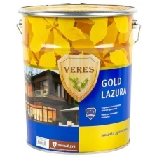 Декоративная пропитка для дерева Veres Gold Lazura №8, глянцевая, 10 л, дуб темный