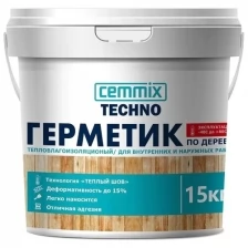 Герметик акриловый для дерева Cemmix Теплый шов, 15 кг, дуб